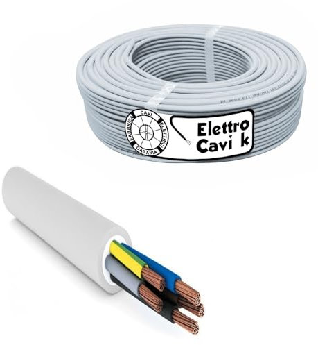 ELETTROCAVI K - CAVO ELETTRICO FG16OR16 5G4 mm² IN DOPPIA GUAINA PER USO ESTERNO E INTERNO PENTAPOLARE 5 POLI CPR 0,6/1 kV IEMMEQU PROFESSIONALE MADE IN ITALY 10 METRI