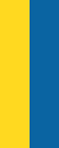 U24 Fahne Flagge Gelb-Blau im Hochformat Premiumqualität 80 x 200 cm