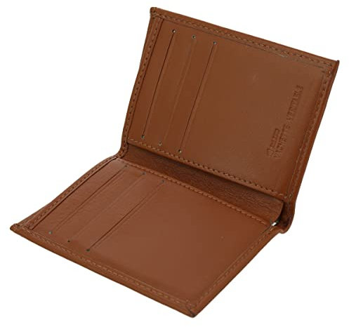 FASHIONGEN - Porte-Cartes en Cuir de Vachette, pour Carte de crédit, fidélité et visites, pour Femme et Homme, Sawsan - Camel - Anti RFID