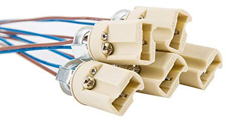 ODETOJOY 5 pièces Supports de lampe G9 0,75 mm² Silicon fils/LED/CFL/ampoules halogènes en céramique connecteur Socket, Céramique
