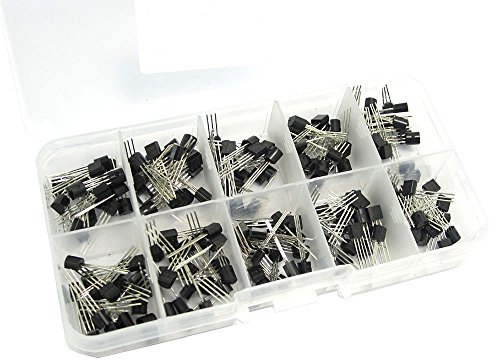 DollaTek 10 Werte 200PCS BC Transistors To-92 NPN PNP Power Transistor Sortiment Assorted Kit BC327-BC558 (bc327 Bc337 Bc517 Bc547 Bc548 Bc549 Bc550 Bc556 Bc557 Bc558) mit klarer Kunststoffbox