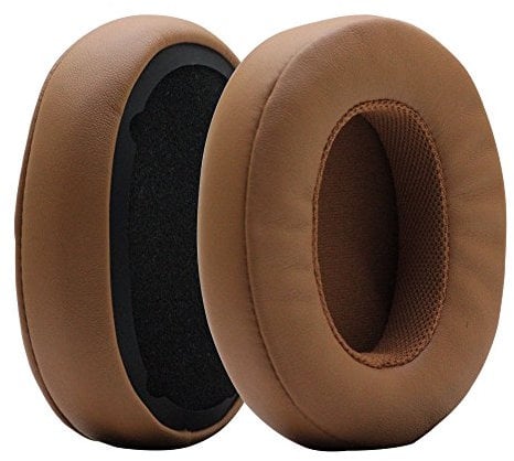 Poyatu Replacement Earpads Compatible for Skullcandy Crusher/ANC/EVO Bluetooth Wireless Hesh 3 & EVO & ANC Headphones Gray/Tan Memory Foam Ear Cushions Earbuds Ear Pads Repair Parts Brown