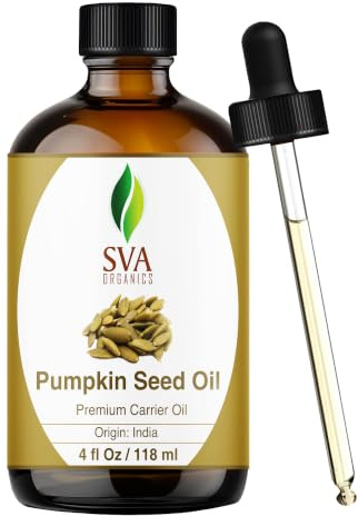 SVA Pumpkin Seed Oil - 4 Fl Oz - for Face, Skin Care, Hair Care, Scalp Massage & Body Massage – Carrier Oil with Dropper