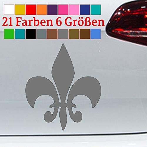 generisch Aufkleber Lilie heraldisch Blume Symbol Fleur De Lis New Louisiana Orleans Saint in 6 Größen und 21 Farben