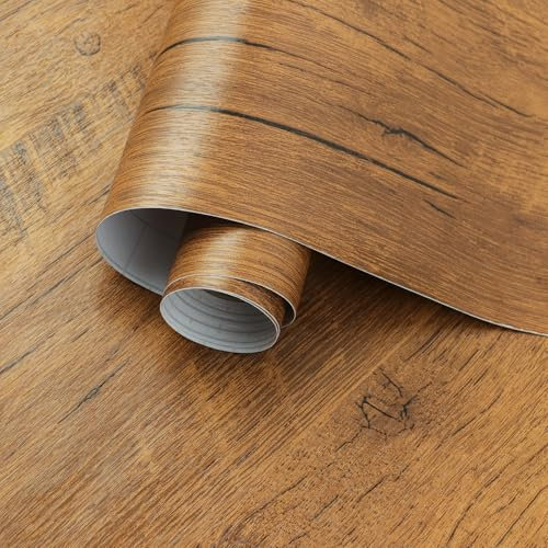 24X79 Distressed Wood Contact Paper - Vintage Wood Grain Peel & Stick Wallpaper for Desk & Table