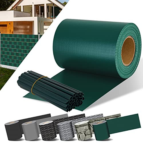 KESSER® Bandes brise-vue en PVC de Rouleau brise-vue Clôture en treillis double opaque | Résistant aux intempéries et au vent | Film de clôture brise-vue jardin Clôture de jardin, vert, 35 m