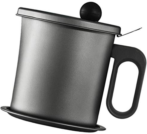 Cabilock 1 Pc Vaso Filtro Olio Separatore di Grassi per Sugo Barattolo di Grasso in Acciaio Inox Contenitori con Coperchi Separatore di Sughi Acciaio Inossidabile Catcher