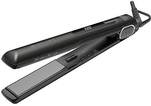 GA.MA Italy Professional, G-Style Oxy-Active IHT Plancha de Pelo Clásica, Tecnología Oxy-Active para un Cabello brillante y un color duradero, Temperatura ajustable 150°-230°C, Negro