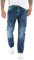 Rock Creek Herren Jeans Hose Comfort Fit Dicke Nähte Jeans Herrenjeans Herrenhose Denim Stonewashed Basic Weites Bein Raw RC-2271 Blau W38 L32