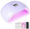 Lampe UV Sèche Ongles,168W Portable UV LED Séchoirs à ongles et lampes UV Automatique,Séchage Rapide 4 Minuterie,avec Capteur Automatique et LCD Ecran Lampe UV Ongles Gel Pour Toutes Les Gels Violet