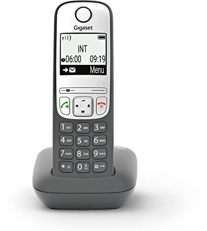 Gigaset AS485 - Telefono Cordless - Vivavoce - Numeri grandi sul display - Tastiera Illuminata - Risparmio energetico, Grigio Antracite [Versione Italiana]