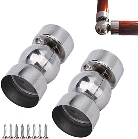 2 Pcs 50mm Stainless Steel Handrail Gimbal Coupling Handrail Hose Connectors Articulated Elbow for Railing, Guardrail, Guardrail