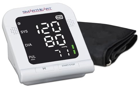 SmartHeart Blood Pressure Monitor | Wide-Range Upper Arm Cuff | Audible English Spanish Instructions and Results for Visually Impaired | 199-Reading Memory