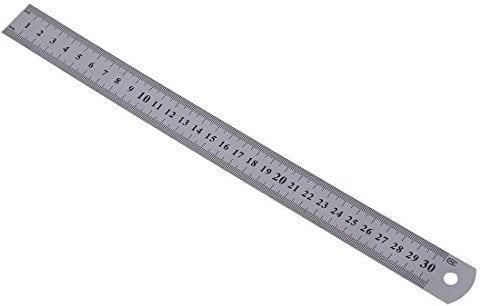 Edelstahl-Lineal, metrische Funktion, 30 cm