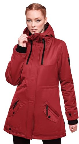 Navahoo Damen Winter Jacke Parka Mantel Winterjacke warm gefüttert Kapuze B834 [B834-Avril-Blood-Red-Gr.XS]