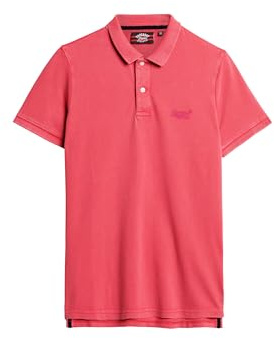 Superdry Herren Destroyed Polohemd Himbeere Pink L