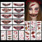 DPKOW Halloween Temporary Tattoos Zombie Prank Make up Accessories, 20 sheets Horror Big Mouth Face Tattoos Scars Wound Bloody Stickers Realistic Fake Tattoo for Adults Halloween Cosplay Face Body Art