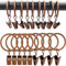 AMZSEVEN Vorhangringe mit Clips, Vorhangclips mit Ringen, Gardinenringe 3,2 cm I D, passend für Gardinenstangen bis zu 2,5 cm, Antikkupfer, 100 Stück