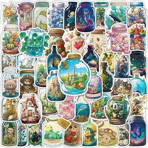 PRETTY SUNSHINE Sticker Set 50 Stück, Aesthetic Anime Aufkleber für MacBook Fahrrad Koffer Helm Laptop Skateboard Auto Motorrad Wasserfest Graffiti Sticker für Kinder und Erwachsene