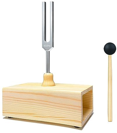 432 Hz Stimmgabel, Aluminiumlegierung, Resonanzstimmgabel für Klangheilung, Resonanzstimmgabel für Unterrichtszwecke, Hörtests, mit Resonanzkasten.
