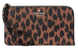 kate spade new york Staci Medium L Zip Wristlet, Leopard Print