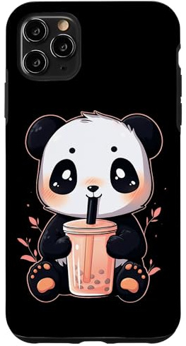 Panda Bär Boba Tea Bubble Tea Anime Kawaii Hülle für iPhone 11 Pro Max