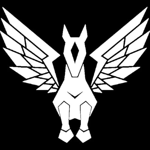 14.1cmx12.9cm Tribal Pegasus Cartoon Auto Aufkleber Vinyl Schwarz/Silber