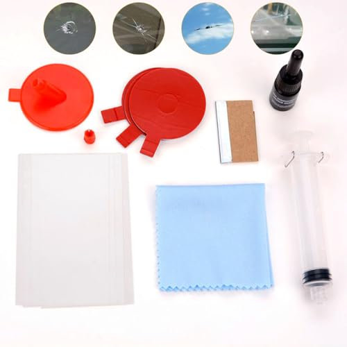 ONESAVE Windshield Repair Kit with Advanced Injection Head | Windscreen Chip and Scratch Repair Kit, 11-Piece Set