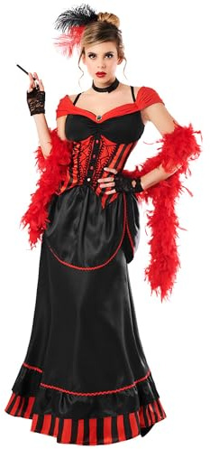 Boland Saloon Girl Jolene Kostüm für Damen | Schwarz Rot