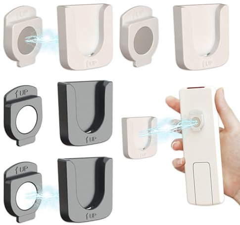 Plstod Magnetic Remote Control Holder, 4 Pcs Wall Mount Remote Control Holder, TV Remote Holder, Strong Magnet Remote Holder, for TV, Fan, Air Conditioner Remotes Holder with Self-Adhesive Back