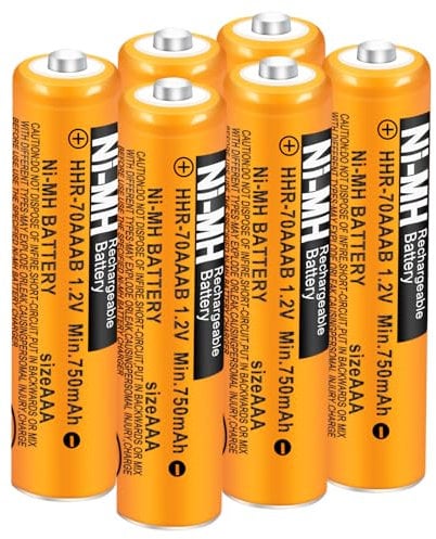 NI-MH AAA Akku für Panasonic Schnurlose Telefone 1,2V 750mAh,Akku Batterien AAA Wiederaufladbar für Telefon Gigaset,6 Stück
