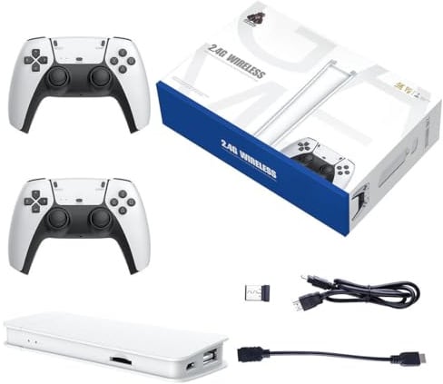 MINDKEEP Consola de juegos retro M15 4K, consola de videojuegos Plug and Play con más de 19000 juegos, salida HDMI de 64 G para TV, con controlador inalámbrico de 2.4 G, arcade retro para niños y