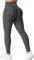 YEOREO Damen Sport Leggings mit Pockets V Taille Gym Leggings Butt Lifting Workout Yoga Fitness Leggings Dunkelgrau L