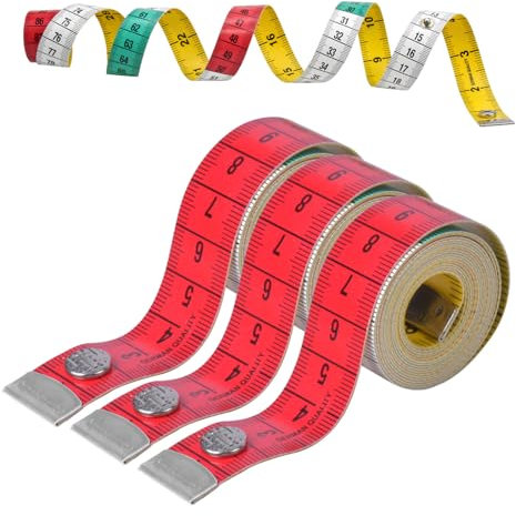 3 Pièces Mètre à Ruban de Tailleur, 1,5m Mètre Ruban, Mettre Ruban Corps, Mètres à Ruban pour Couturier Double Face, Metre Souple, Convient à la Mesure Familiale, Tour de Taille