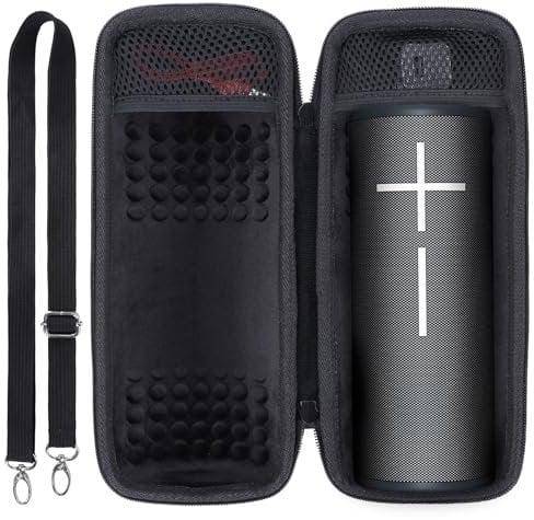 Lebakort Storage Case Compatible with Ultimate Ears UE MEGABOOM 4 3 Portable Waterproof Speaker (Black Case)