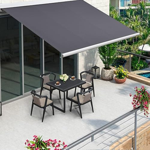 XIAGJAO Terrassenmarkise, manuell einziehbarer Sonnenschutz, Wandmontage, Fenstertür, Pergola, wasserdicht und hitzebeständig (Größe: 3 x 2,5 m)