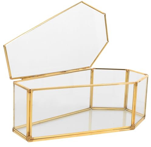 VICASKY Kasten Sarg Aus Glas Glasanzeige Sarg Behandeln Boxen Pin-anzeige Sargförmiges Gehäuse Sarg-dekor Glasvitrine Dekorative Mit Deckel Transparent