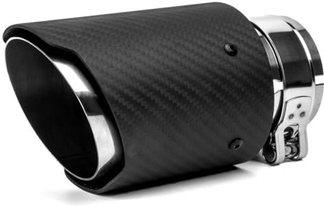 WTGCZDHY Auto-Auspuffspitzen Schalldämpfer für Opel Corsa F Corsa-e MJ22 Corsa Edition 2019-2025,Carbon-Endrohr Heckkehle Edelstahl Glänzendes Kohlefaser Langlebig Gerade Auspuffrohr Autoteile