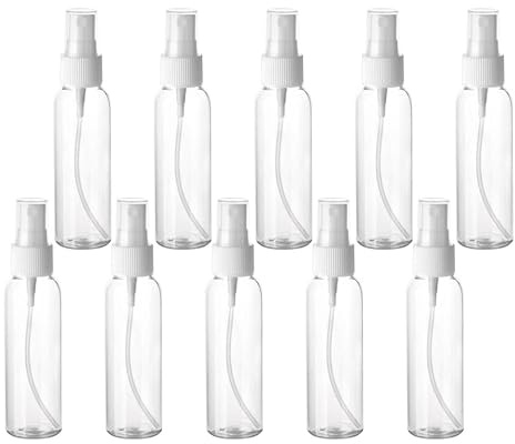 TOVINANNA 10pcs Flacon Pulvérisateur Rechargeable 60ml en Plastique Pet Léger, Bouteille de Brumisation pour Parfum et Cosmétiques, pour Activités Extérieures et Pique-niques