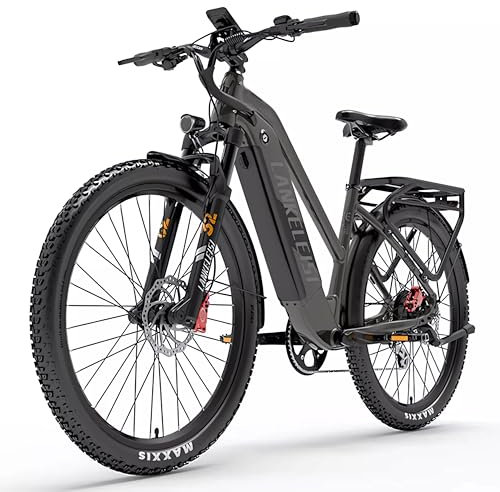 LANKELEISI MX600 Pro E-Bike Herren 27.5 Zoll Elektrofahrräder Ebike mit 960Wh 48V Akku, Reichweite bis zu 150KM, 7-Gang E-Mountainbike für Urban, Trail & Kies (Grau)
