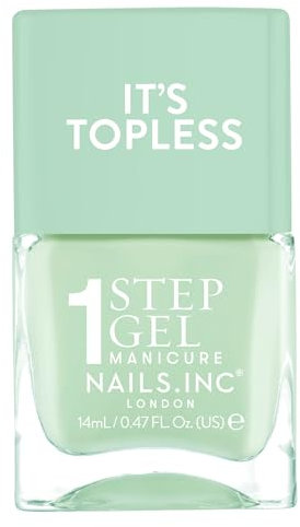Nails Inc Topless Camilla (soft-green) – Gel-Nagellack ohne UV – 1-Schritt-Maniküre mit bis zu 8 Tagen Halt – Schnelltrocknend, vegan & 21-free – Für Kinder & Erwachsene – ohne Base Coat & Top Coat