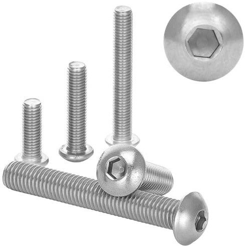 100 Stück Linsenkopfschrauben mit Innensechskant M4x10 Edelstahl A2 ISO 7380-1 Vollgewinde Flachkopfschrauben WIBTEC®