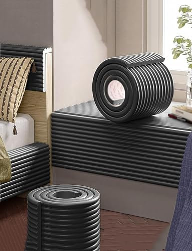 Générique Panneaux muraux rembourrés Auto-adhésifs de 200 cm, Protection Murale 3D Anti-Collision for tête de lit, Coussin décoratif for Chambre (Noir)(2pack,Width 9.5 cm)