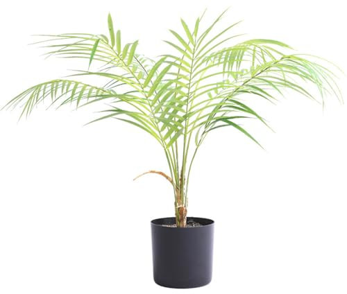 Zymoplas Kostengünstige Pflege, künstliche Palme, Keine Bewässerung erforderlich, Heimdekoration, künstliche Areca Palme aus Kunststoff im Topf, Pflanze
