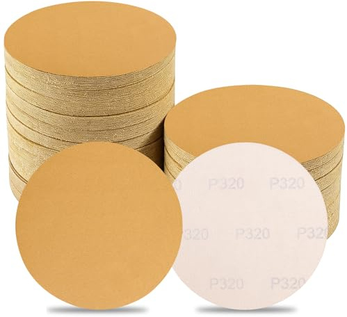 Sruhrak 100 Stück Schleifpapier 125 mm 320 Körnung | Kletthaftende Schleifscheiben Set für Exzenterschleifer zum Entfernen von Mikrokratzern und Nassschleifen