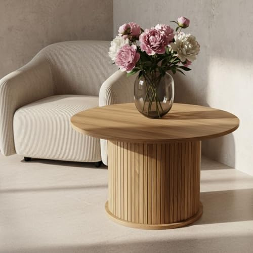 EDAXO Gerippter Couchtisch, 70 x 40 cm, MDF-Holz