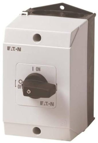 Eaton 207081 Ein-aus-Schalter, 3-polig, 20 A, 90 Grad, Aufbau, Grau, Schwarz