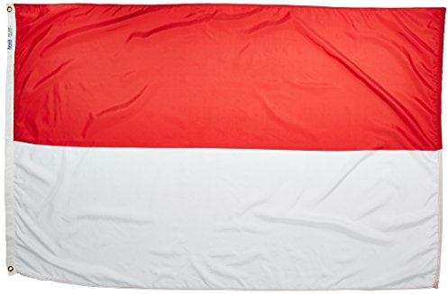 Annin Flagmakers Modell 221416 Monaco Flagge Nylon SolarGuard NYL-Glo, 1,2 x 1,8 m, 100% Made in USA nach Offiziellen Vereinten Nationen Design Spezifikationen