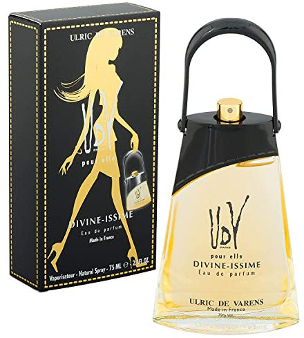 ULRIC DE VARENS - UDV Pour Elle - Eau de Parfum Divine-Issime - Floral Gourmand - Parfum Femme - Vaporisateur - Made in France - 75 ml