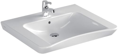 Lavabo S2 PMR 65cm blanc, 1 trou percé pour robinetterie avec trop plein réf 5291B0030001